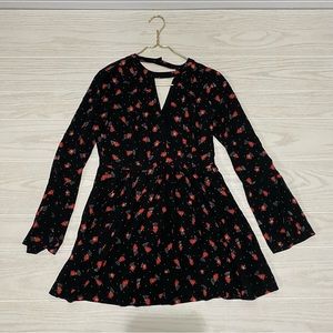 Free people floral long sleeve tunic dress